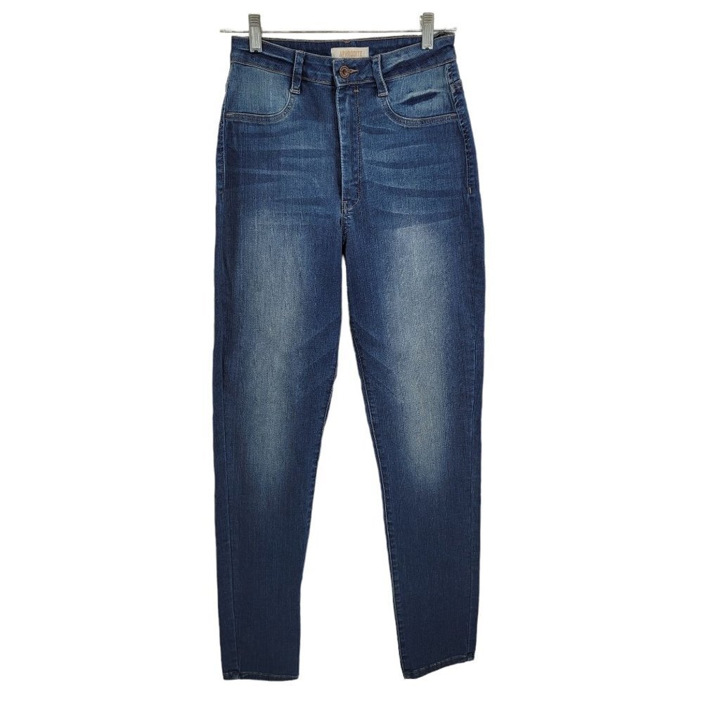 Aphrodite womens 13 Jr blue darker medium wash skinny cotton blend AP4290M